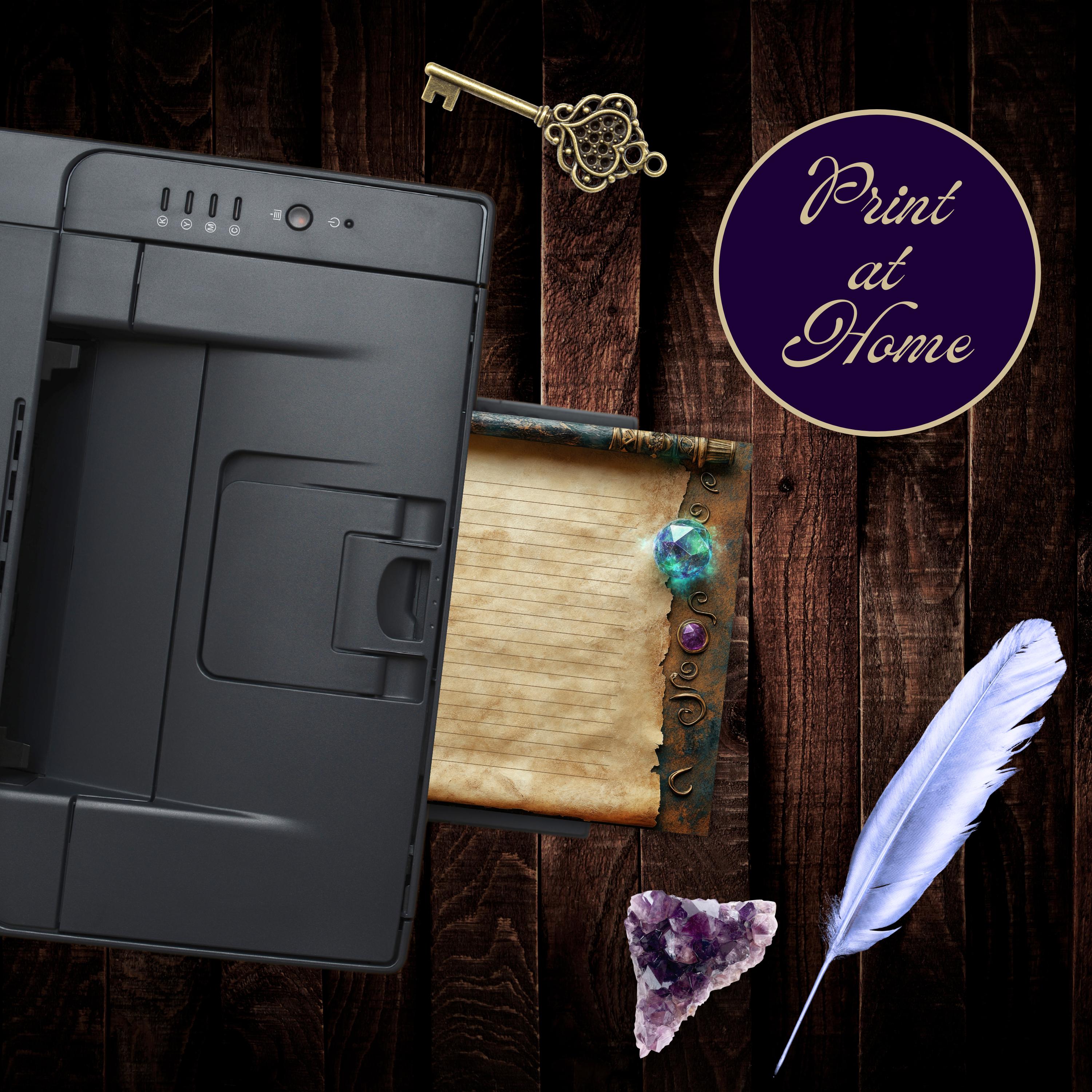 Wizard Journal Ringed Wizard School Junk Journal, Printable Spell Book Pages, Magic Notebook ...
