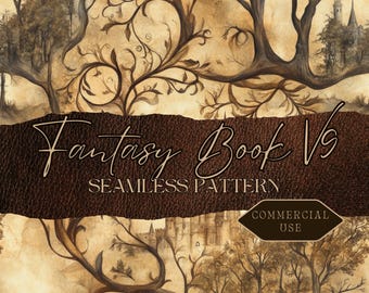 Fantasy Castle Seamless Pattern: Medieval Parchment Texture (JPG, PDF) fan37