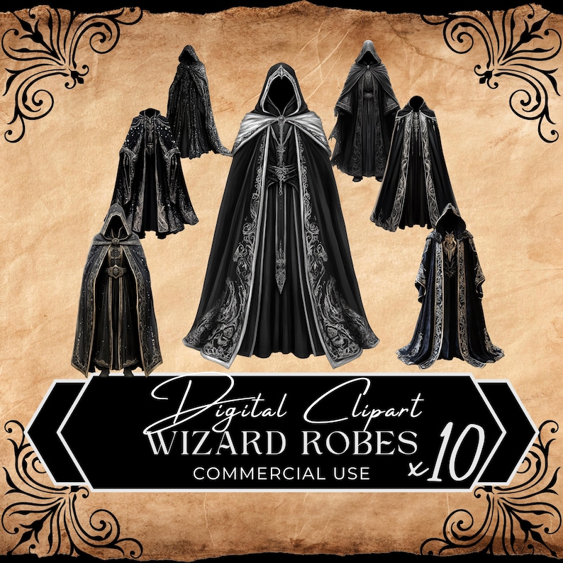 Wizard Robe Clipart: Fantasy RPG Clip Art (commercial Use) Fan37 - Etsy ...