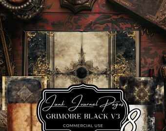 Grimoire Junk Journal Pages: Dark Academia Witch Spellbook (Digital Download) gv37 fan37