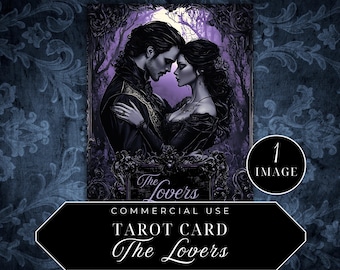 The Lovers Tarot Card: Gothic Victorian Ephemera (JPG Digital Download), gv37