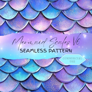 Mermaid Scale Seamless Pattern: Iridescent Ocean Texture (Digital Paper) fan37