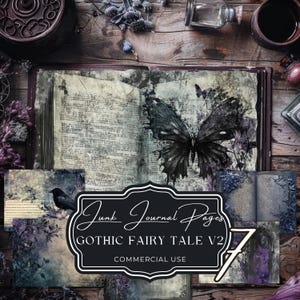 zeitschrift gothic romanze, Märchen, Schmetterling Ephemera, Grunge Wald, Dark Fantasy, wunderliches Papier, Aquarell, Band 2, gv37