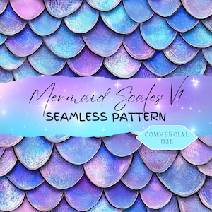 mermaid scale seamless pattern, vol 1, digital paper, ocean junk journal, fantasy scrapbook page, sublimation design, commercial use, FAN37