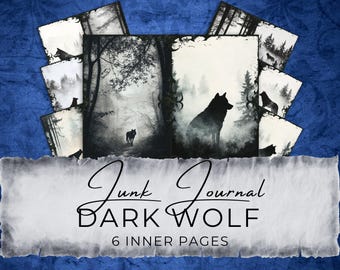 Dark Wolf Junk Journal Seiten: Gothic Forest Sammelalbum (Digitaler Download) gv37