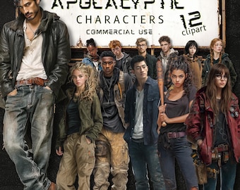 Post Apocalyptic Clipart, Survivor Characters, Sublimation Design PNGs, Tabletop RPG Art, Digital Download, Commercial Use, GR37