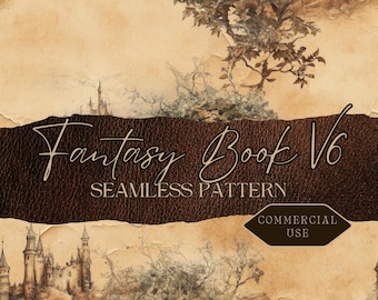 Fantasy Castle Seamless Pattern: Medieval Parchment Texture (JPG, PDF) fan37