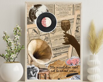 Vintage Eclectic Collage Art Print: Surreal Protest Poster (Digital Download)