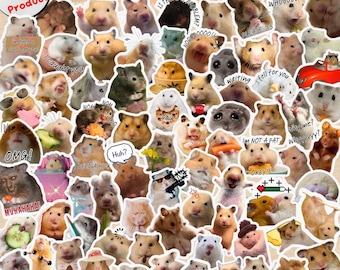 Funny Hamster Meme Stickers: 80 PNG Images (Digital Download)