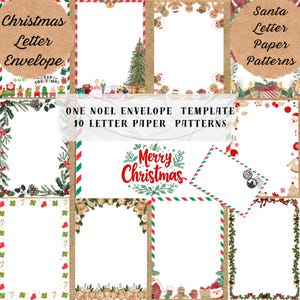 Liste de souhaits de Noël, lettre du Père Noël, enveloppe de lettre et de carte postale de Noël, poste du pôle Nord, format de papier A4