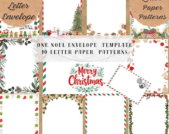 Christmas Letter & Envelope Templates: Santa Wish List (PNG, PDF)