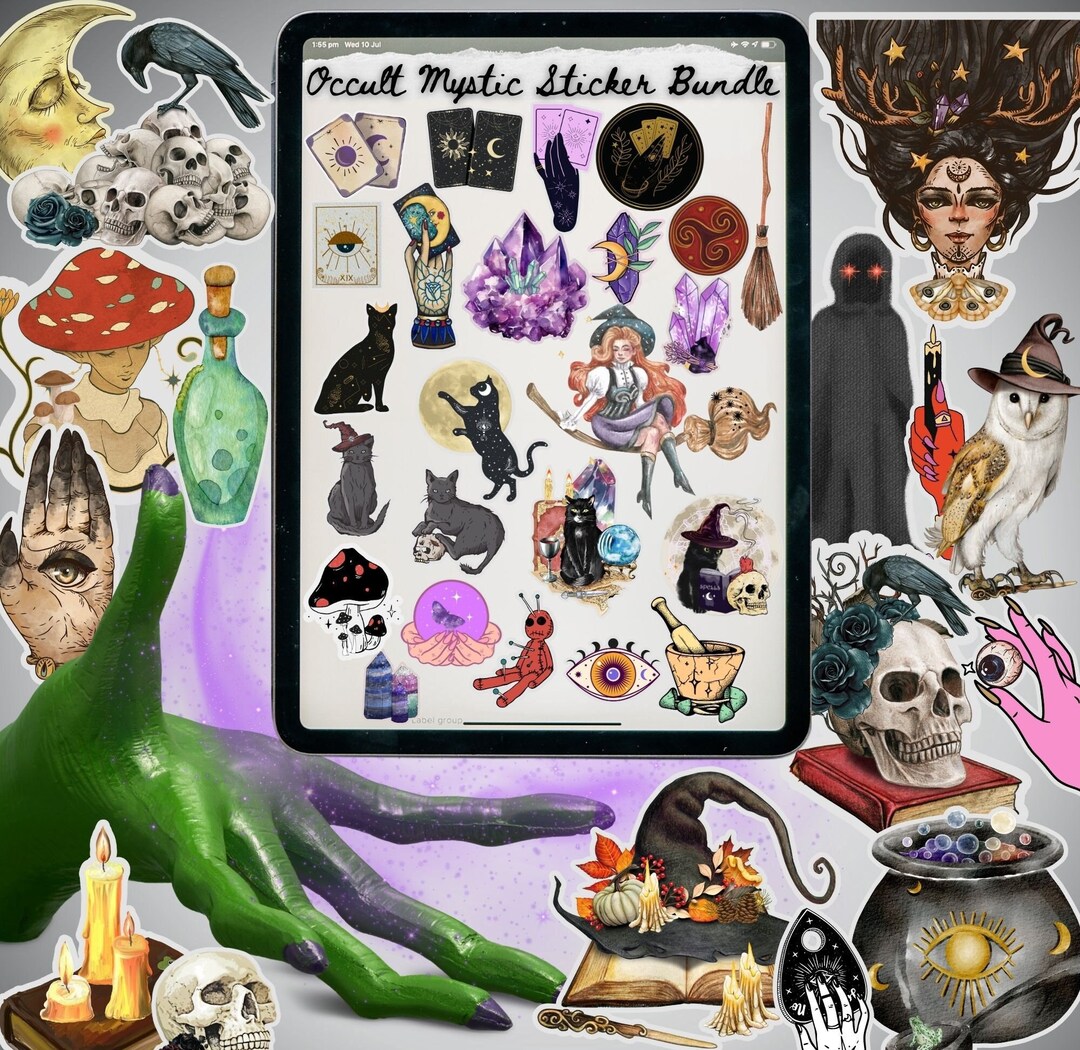 80 Pcs Witchcraft Occult Mystic Bundle PNG, SVG, PDF Printables Digital ...