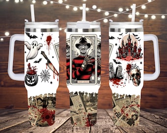 Vaso de 40 oz con temática de Freddy Krueger