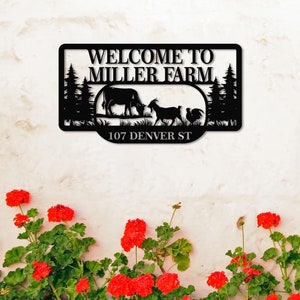 Farm House Sign, Barn Sign, Ranch Gate Ornament, Pole Barn Sign, Personalized Metal Farm Sign, Farm Signs Metal, Custom Farmhouse Sign