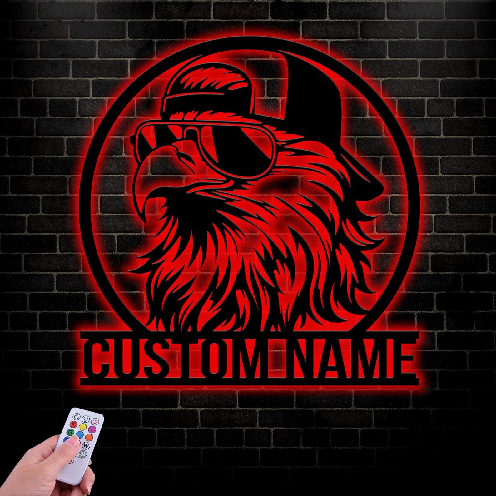 Custom Bald Eagle Trucker Hat Metal Sign With LED Lights: Personalized ...