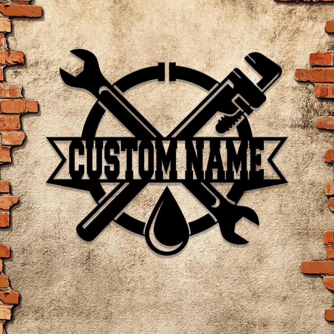 Personalized Plumbing Metal Sign With LED Light. Personalized Plumber ...