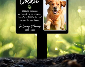 Custom Photo Dog Loss Memorial Stake, Personalized Pet Grave Marker, Dog Remembrance Decor, Photo Tribute Plaque for Bereaved Dog Owners