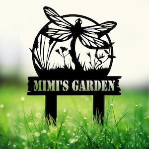 Personalized Dragonfly Metal Yard Stake - Perfect for Mom’s Garden! Ideal gift for dragonfly lovers,  adding charm to any outdoor space.
