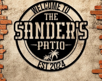 Custom Patio Metal Sign: Personalized Welcome Sign with LED Backlight. Ideal gift, perfect for outdoor decor in patios, yards, or homes.