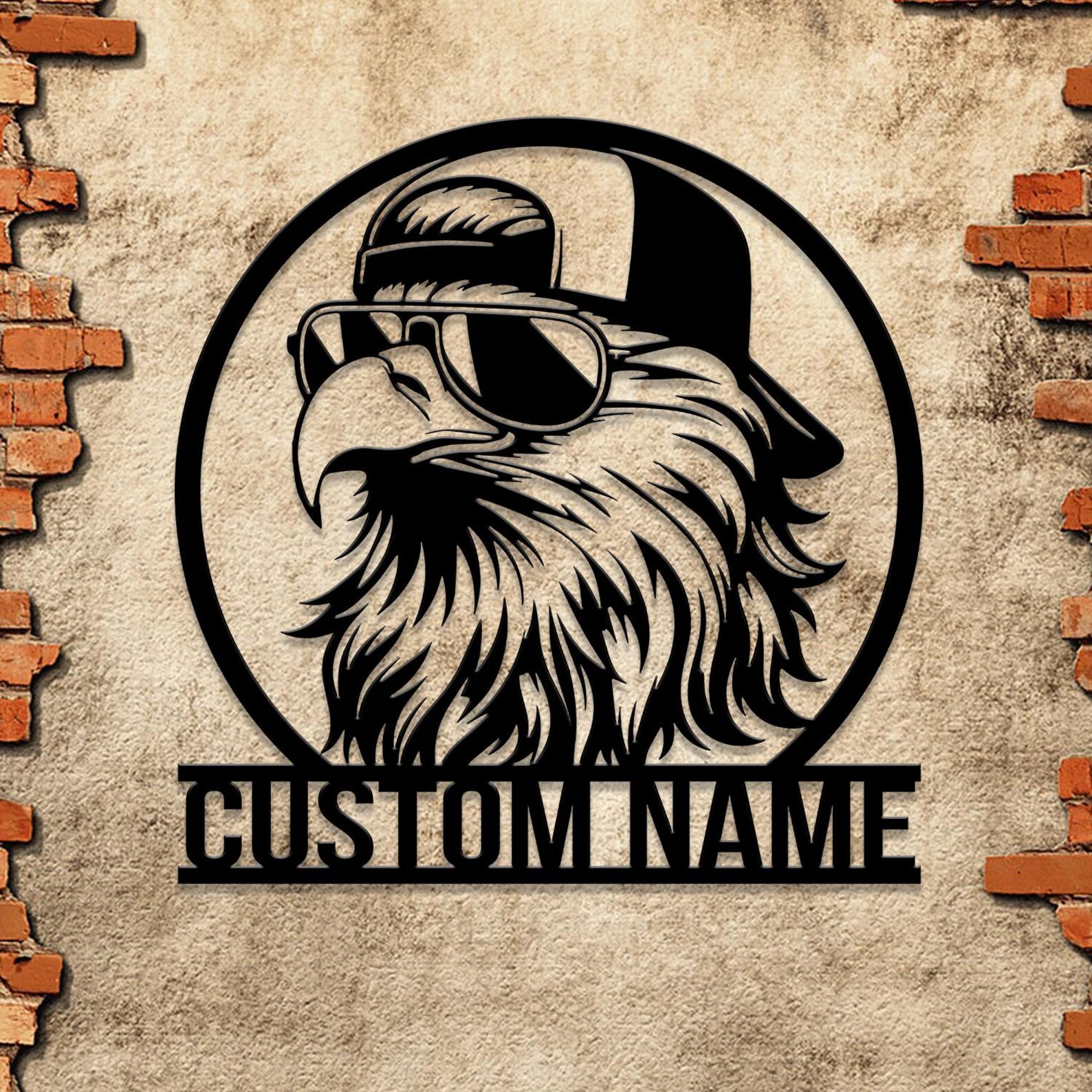 Custom Bald Eagle Trucker Hat Metal Sign With LED Lights: Personalized ...