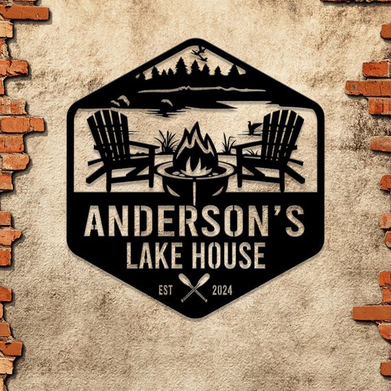 Outdoor Camping Signs Personalized Lake House Metal Sign, Custom Lake ...