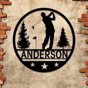 Personalized LED Golf Metal Wall Art, Custom Golfer Name Sign, Golf Course Decor for Man Cave, Golf Enthusiast Gift, Golf Neon Sign