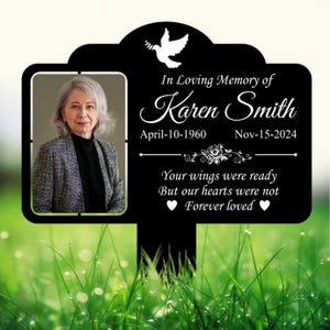Custom Photo Grave Marker: Temporary Outdoor Memorial Plaque, Photo Grave Marker, Sympathy Gift, Memorial Gift, Remembrance Plaque gift