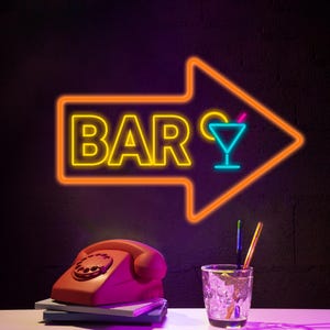 Personalized Bar Open Neon Sign, Custom Name Bar Neon Sign, Neon Sign Gifts, Neon Sign for Dad, Christmas Gift Neon, Man Cave, Bar Sign