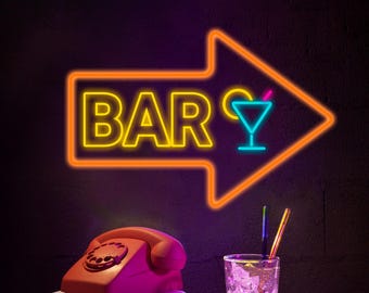 Personalized Bar Open Neon Sign, Custom Name Bar Neon Sign, Neon Sign Gifts, Neon Sign for Dad, Christmas Gift Neon, Man Cave, Bar Sign