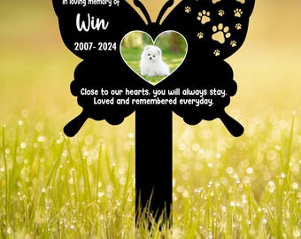 Custom Photo Dog Loss Memorial Stake, Personalized Pet Grave Marker, Photo Tribute Plaque for Bereaved Dog Owners, Dog Remembrance Decor