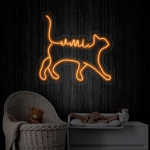 Custom Cat Name Neon Sign, Cat Neon Sign, Personalized Neon sign Cat Decor Kids Room Decor Gift For Kids, Birthday Party Gift