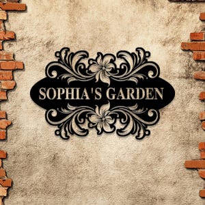 Personalized Garden Metal Sign: Custom name and monogram, perfect for outdoor decor. Ideal for housewarming, birthdays.