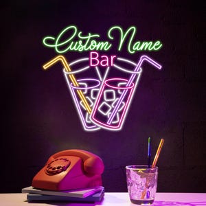 Personalized Home Bar Neon Sign, Custom Name Bar Neon Sign, Neon Sign Gifts, Neon Sign for Dad, Christmas Gift Neon, Man Cave, Bar Sign
