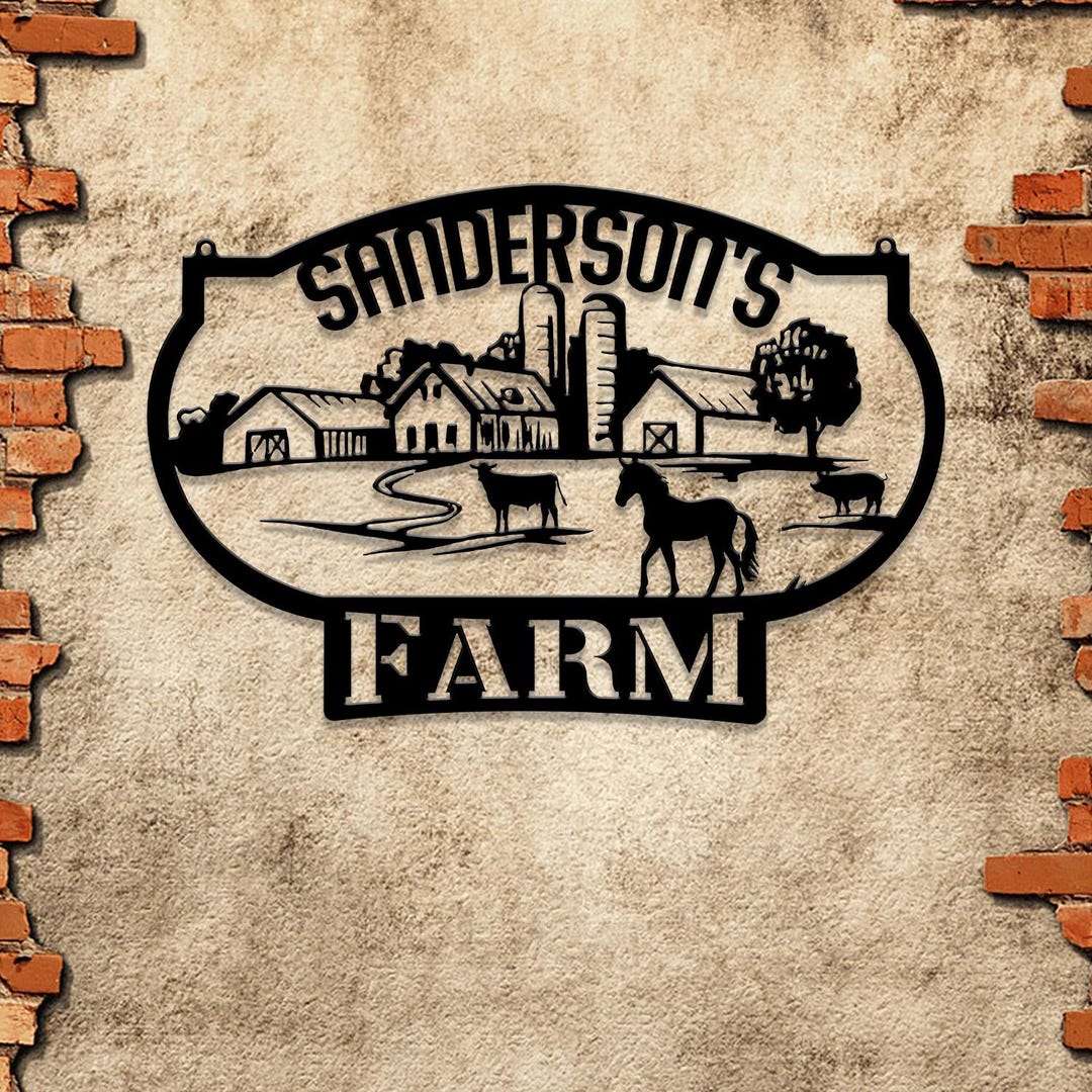Personalized Metal Ranch Sign - Custom Farm Name Sign - Unique ...