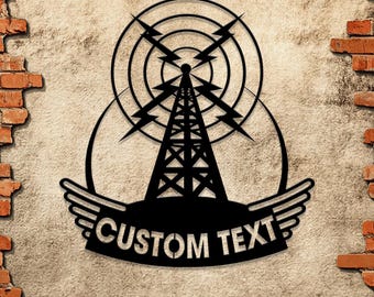 Personalized Ham Radio Metal Sign with LED Light – Custom Amateur Call Sign, Radio Operator Decor. Perfect for ham shacks, birthdays