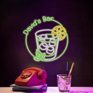 Personalized Home Bar Neon Sign, Custom Name Bar Neon Sign, Neon Sign Gifts, Neon Sign for Dad, Christmas Gift Neon, Man Cave, Bar Sign