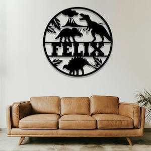 Dinosaurier Benutzerdefinierte Kinder Name Wanddekor, Jungen Namensschild, Jurassic Park Zimmer Dekor, Geburtstagsgeschenk, personalisierte Name Jungen Wandkunst