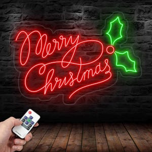 Mistletoe Merry Christmas Neon Sign, Merry Christmas Led Sign, Christmas Neon Light, Christmas Quote Wall Art, Christmas House Wall Decor