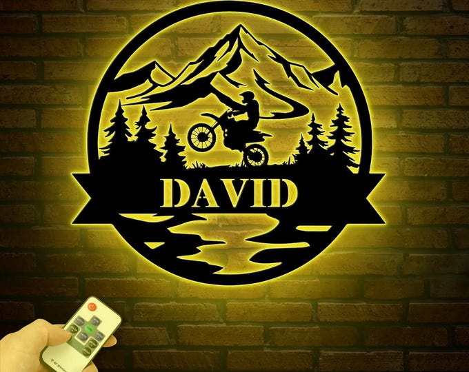 Personalized Dirt Bike Outdoor Metal Wall Art Motocross Decor Dirt Bike ...