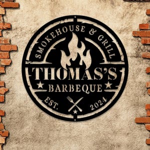Personalized BBQ Metal Sign: Custom Grill & Smoker Decor