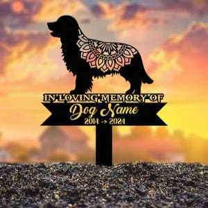 Personalized Golden Retriever Mandala Garden Stake, Zentangle Yard Art, Dog Memorial Sign, Outdoor Decor, Pet Loss Sympathy Gift