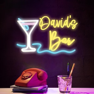 Custom Name Home  Bar  Neon Sign, Personalized Home Bar Neon Sign, Home Wall Decor, Bar Led Sign, Pub Led Signs, Cocktails Signs, Man Cave