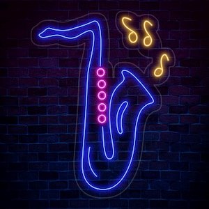 Saxophone Neon Sign, Saxophone Club Led Sign, Custom Neon Sign, Jazz Band Wall Art, Musical Instrument Store Decor, Saxophone Music Light