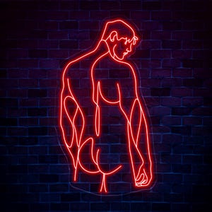 Man Body Neon Sign, Man Bedroom Wall Decor , Masculine Art, Man Wall Art , Man Body Wall Art Sign, Man Art, Gay Love Art Gift
