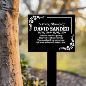 Personalized Memorial Metal Plaque Stake, Indoor Outdoor Grave Marker, In Loving Memory Garden Sign, Remembrance Sympathy Gift