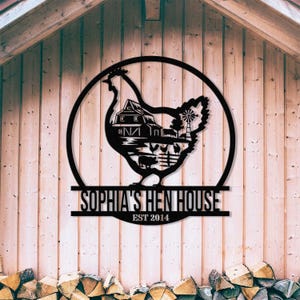 Personalized Hen House Coop Sign with Led Light, Custom Chicken Coop Sign, Farm Metal Sign, Metal Chicken Sign, Custom Chicken Coop Sign