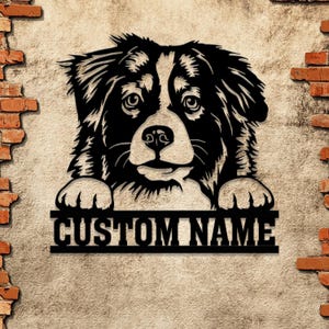 Custom Metal Australian Shepherd Sign, Australian Shepherd Family Name Gift, Gift For Dog Lover, Dog Monogram Metal Sign, Dog Mom Gifts