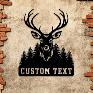 Deer Hunting Metal Sign, Custom Deer Wall Art, Personalized Hunting Wall Decor, Gift for Hunter, Hunter Name Sign, Deer Wall Art, Men Cave