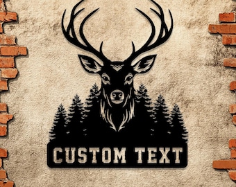 Deer Hunting Metal Sign, Custom Deer Wall Art, Personalized Hunting Wall Decor, Gift for Hunter, Hunter Name Sign, Deer Wall Art, Men Cave