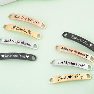 Custom Running Shoe Tags,Shoe Tag ID for Runners,Engraved Shoe Tags,Metal Shoe Lace Charms,Running Gift,Marathon Gift,Gifts for Runners